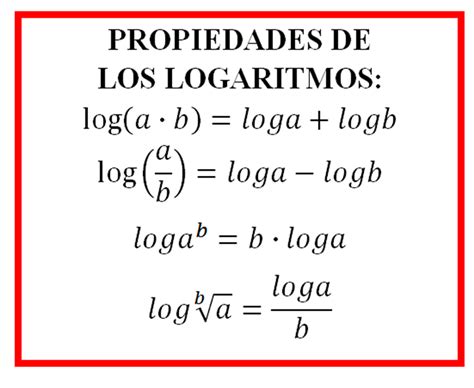 propiedades de logaritmos